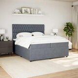  Krevet s oprugama i madracem tamnosivi 200x200 cm baršunasti | shoptok.hr