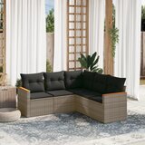 Maison Chic Seti vrtnega pohištva - Vrtna garnitura - Vrtni pohištvo set 5-delna z blazinami siv poli ratan, (21818038) | Shoptok.si