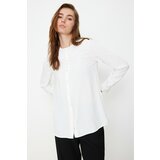 Trendyol White Ruffle Collar Crepe Stylish Woven Shirt Cene