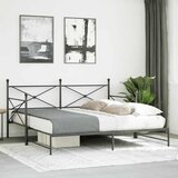  Krevet na rasklapanje bez madraca crni 100x200 cm čelik | shoptok.hr
