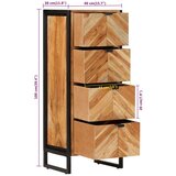  Kupaonski ormarić 40x30x100 cm masivno drvo bagrema i željezo | shoptok.hr