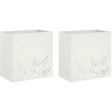  Vrtna saksija 2 kom. Bijela 50 x 30 x 49 cm Čelična vrata | shoptok.hr