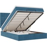 Maison Chic Otomanska Posteljni okvir - Dvoposteljna postelja - Zakonska postelja z vzmetnicami & LEDs temno modra 140x190cm-J132, (21768930) | Shoptok.si