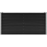 vidaXL Povišena vrtna gredica antracit 160x40x77 cm pocinčani čelik | shoptok.hr