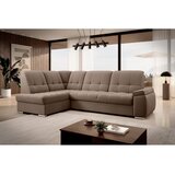 ELTAP Rjava žametna raztegljiva/s prostorom za shranjevanje kotna sedežna garnitura (levi kot/v obliki črke L) Sado – | Shoptok.si