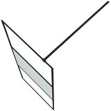 Pregrada za tuš crna 80 x 195 cm s napola mutnim staklom ESG | shoptok.hr