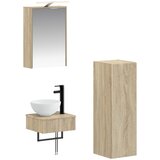 Set ormarića za kupaonicu 4 pcs Hrast sonoma 43 x 16 x 62,5 cm | shoptok.hr