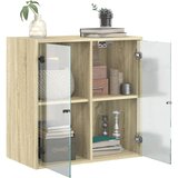  Zidni ormarić sa staklenim vratima boja hrasta 68x37x68,5 cm | Eponuda.ba