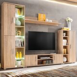 vidaXL Stenska enota za TV z LED osvetlitvijo sonoma hrast Cene