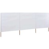  Vjetrobran s 3 panela od tkanine 400 x 160 cm pješčano bijeli | shoptok.hr