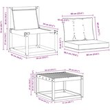  Set vanjskih sofa s jastukom 9 pcs Prirodna i crna | shoptok.hr