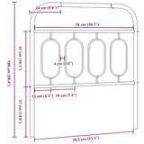  Metalno zamjensko uzglavlje crno 80 cm | shoptok.hr