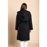 Fenzy Elegantan Kaput S Kapuljačom, Crni | shoptok.hr