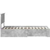  Krevetna konstrukcija Betonski sivi i srebrna 70 x 190 cm | shoptok.hr