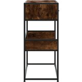 vidaXL Konzolna mizica dimljen hrast 90x35x80 cm inženirski les | Shoptok.si