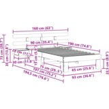 vidaXL Konstrukcija postelje Rjava 90 x 190 cm Masivno borovo les | Shoptok.si