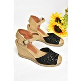 Fox Shoes P241612040 Black Stone Wedge Heel Women's Shoes | Shoptok.si