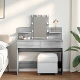 vidaXL Toaletna mizica z ogledalom siva sonoma 100x40x130 cm | Shoptok.si