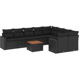  The Living Store Vrtna sedežna garnitura 10-delna z blazinami črn poli ratan - Vrtna Sedežna Garniture, (21443804) | Shoptok.si