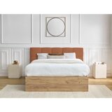 Bobochic Paris Oblazinjena oblazinjena/iz iverne plošče zakonska postelja s prostorom za shranjevanje z letvenim dnom 160x200 cm v barvi terakote Kumo – | Shoptok.si