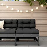  Srednja sofa od masivne borovine s jastucima siva | shoptok.hr