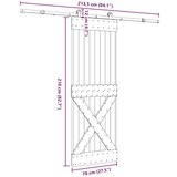 vidaXL Klizna vrata s priborom za montažu 70 x 210 cm masivna borovina | shoptok.hr