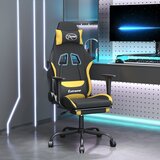  Igraća stolica od tkanine s osloncem za noge crna-Žuta | shoptok.hr