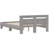  Okvir kreveta s uzglavljem i LED boja hrasta 135x190 cm | shoptok.hr