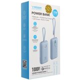 Veger prenosna baterija z vgrajenimi kabli 10000 mAh, modra | Shoptok.si