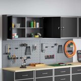  Set ormara s alatima i pločom za alat 6 komada zidno montiran crni metal | shoptok.hr