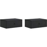  Noćni ormarić za montažu na zid 2 pcs Crna 49 x 34,5 x 20 cm | shoptok.hr