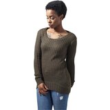 Urban Classics Ladies Long Wideneck Sweater olive Cene