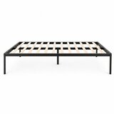  Metalni krevet 135x190 cm s letvičastom podnicom, minimalistički crni okvir, ModernHome Slike