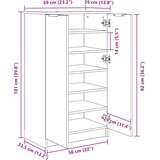 Ormarić za cipele sjajni bijeli 59x35x100,5 cm konstruirano drvo | shoptok.hr