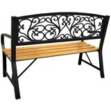  Vrtna klupa za park, terasu, metalna, drvena, za 2 osobe, 118 cm | shoptok.hr