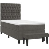 Box spring krevet s madracem tamnosivi 100x200 cm baršunasti | shoptok.hr