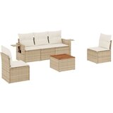 vidaXL 6-dijelni set vrtnih sofa s jastucima bež od poliratana | shoptok.hr