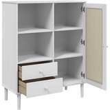  Visoka komoda SENJA bijela izgled ratana 90x40x112 cm borovina | shoptok.hr