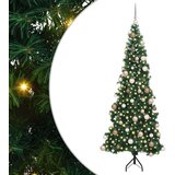 vidaXL Kotično umetno božično drevo Zelena 180 cm PVC in kovina | Shoptok.si