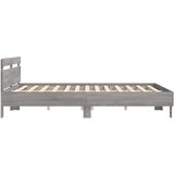  Okvir za krevet s uzglavljem siva boja hrasta 180x200 cm drveni | shoptok.hr