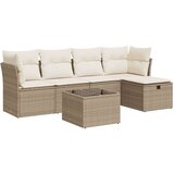vidaXL 6-dijelni set vrtnih sofa s jastucima bež od poliratana | shoptok.hr