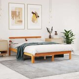 vidaXL Okvir kreveta s uzglavljem voštano smeđi 120x200 cm od borovine | shoptok.hr