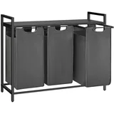 koš za perilo Vasagle Ila Trio – 3 x 38 L, siv