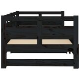  Dnevni ležaj na izvlačenje crni 2x(90x190) cm masivna borovina | shoptok.hr