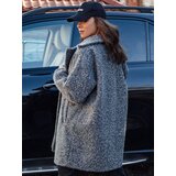 DStreet Płaszcz damski oversize FLUFFEA typu baranek grafitowy | shoptok.hr