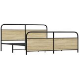  Metalni okvir kreveta bez madraca boja hrasta sonome 193x203 cm | shoptok.hr