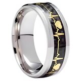  Prsten EKG - Srebrna / Crna / 65mm KP31846 | Shoptok.si