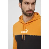 Puma Pulover moški, oranžna barva, s kapuco, 675173