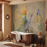  Foto tapeta - Peacocks in dance - bird motif among an abstract pattern with ornaments 250x175 Vodootporna | shoptok.hr