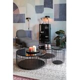 White Label Črna okrogla mizica s stekleno mizno ploščo 80x80 cm Lance – | Shoptok.si